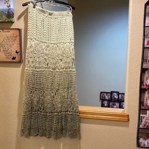 Boston Proper ombré crochet maxi skirt